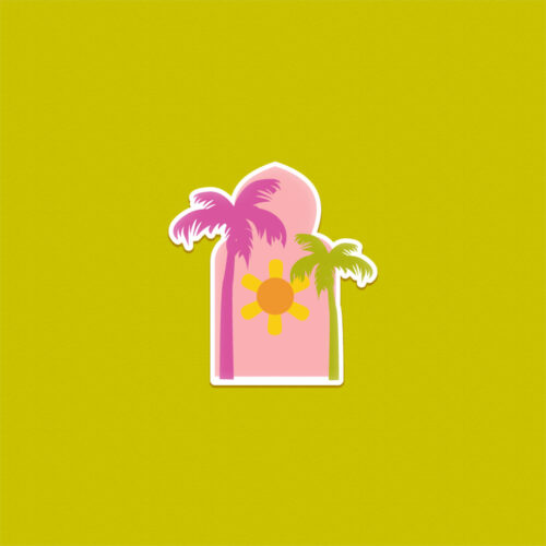Pink Skies and Blooming Sun Cute Sticker