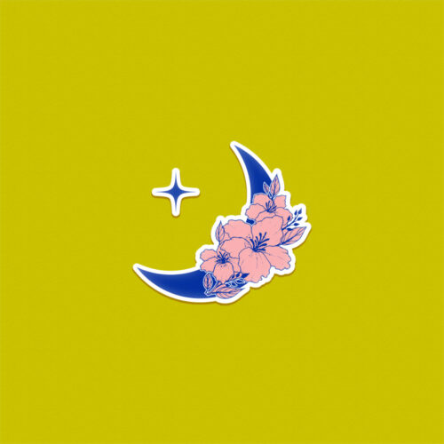 Blooming in the night floral sticker